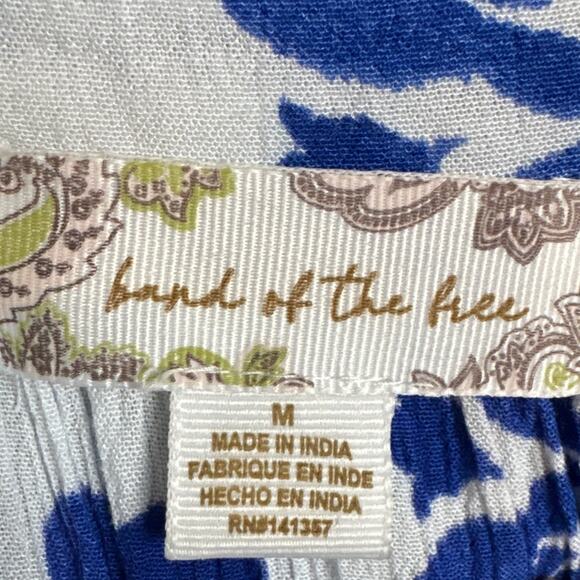 Band of the free Women's Floral Midi Dress Sleeveless Blue White M Boho Feminine - Picture 6 of 7